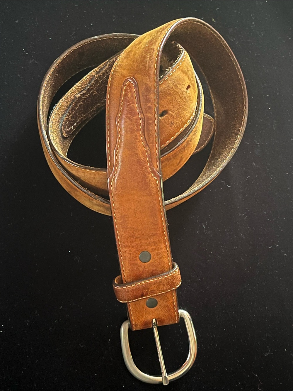 SILVER CREEK Brown Leather Men's Belt